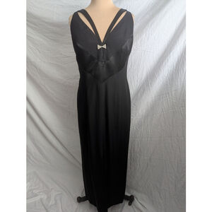 Vtg Reggio Black Sleeveless Maxi Dress Sz‎ 12 Black Tie Wedding Guest Cocktail